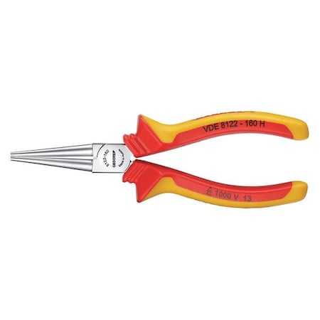 Gedore Insulated Round Nose Pliers, 6-1/4", Overall Length: 160mm VDE 8122-160 H