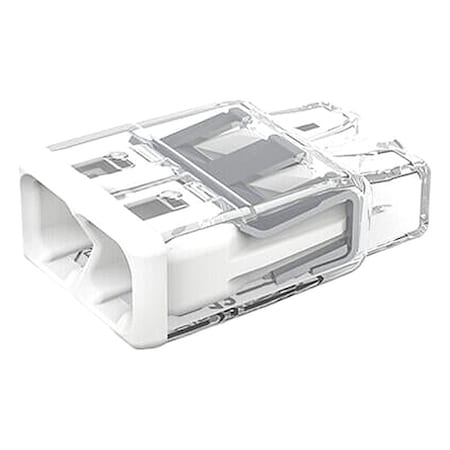 Wago Splice Wire Connector, 12 AWG Max, 2 Port, Transparent, Polycarbonate Insulation, 600 V, 32 A 2773-402/K000-0008
