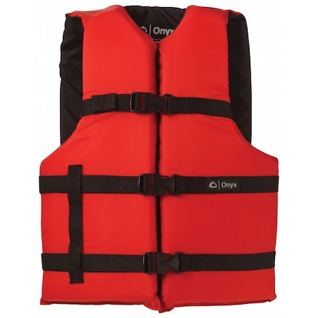 ONYX Life Jacket, Adult, UNIV, 15.5lb, Foam, Red 103000-100-004-12