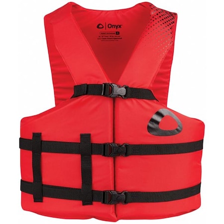 Onyx Life Jacket, Adult, UNIV, 15.5lb, Foam, Red 103700-100-004-18