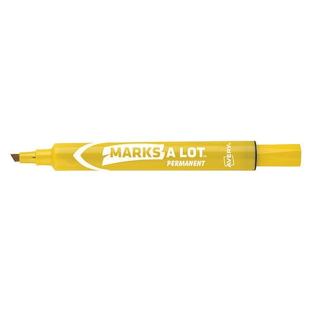 Mark-A-Lot Large Desk-Style Permanent Marker, Chisel Tip, Yellow 7170908882