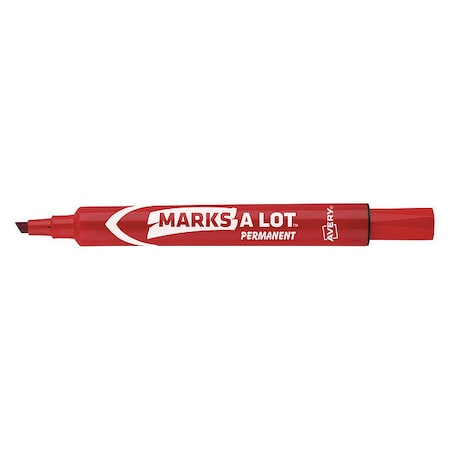 Mark-A-Lot Large Desk-Style Permanent Marker, Chisel Tip, Red 7170908887