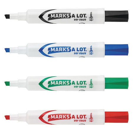 Mark-A-Lot Desk-Style Dry Erase Markers, Chisel Tip, Assorted Colors, PK4 7170924409