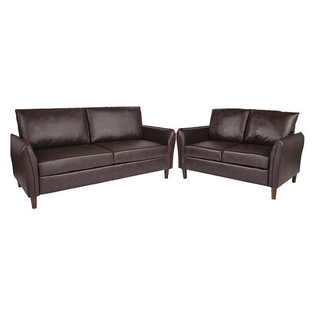 Flash Furniture Loveseat and Sofa Set, Brown BT-S8373-SFLS-BRN-GG