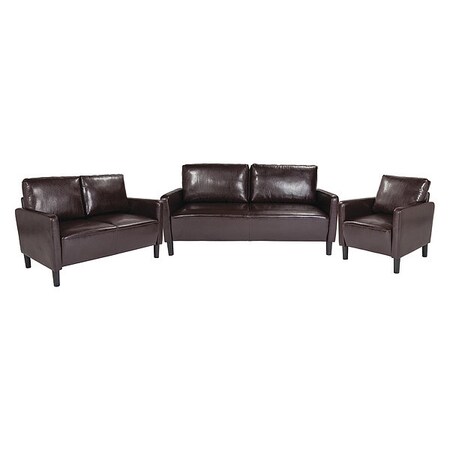 Flash Furniture 3 pcs. Living Room Set, Upholstery Color: Brown SL-SF918-SET-BRN-GG