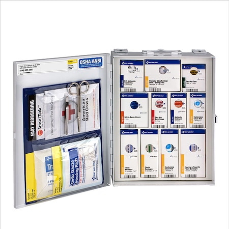 First Aid Only First Aid Kit, Serves 25 People, 1112 Components, ANSI Z308.1-2009, Metal Cabinet Case 1050-FAE-0103