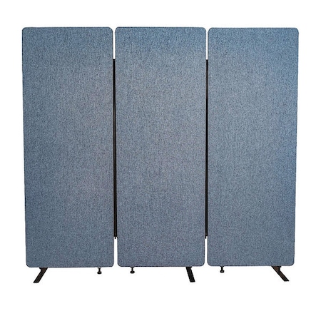 Luxor RECLAIM Acoustic Room Dividers, 3 Panels, Pacific Blue RCLM7266ZPB