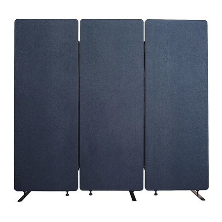 Luxor RECLAIM Acoustic Room Dividers, 3 Panels, Starlight Blue RCLM7266ZSB