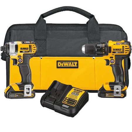 DEWALT Cordless CombInation Kit, 1.5A/hr., 20V Max DCK280C2