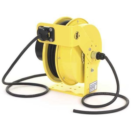 K & H Industries Cord Reel, Flying Lead, 14 AWG, Yellow Reel Color, 50 ft Length RTFA3S-WW-B14K