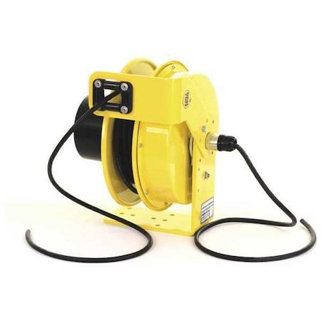 Kh Industries Cord Reel With Hand Lamp, Spring Retracted, Flying Lead, 14 AWG, Yellow Reel Color, 50 ft Length RTFH4S-WW-B14K