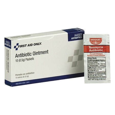 First Aid Only Antibiotic Ointment, Packet, 0.9g, PK10 A4003