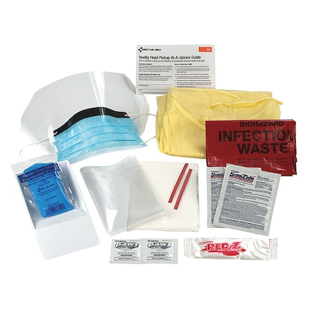 First Aid Only Spill Kit, 21 g Volume Absorbed per Kit, 2 oz Capacity, Box, White 214-P