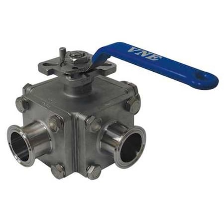 Vne 1-1/2" Clamp Stainless Steel Sanitary Ball Valve 3-Way EG93CCC-61.5