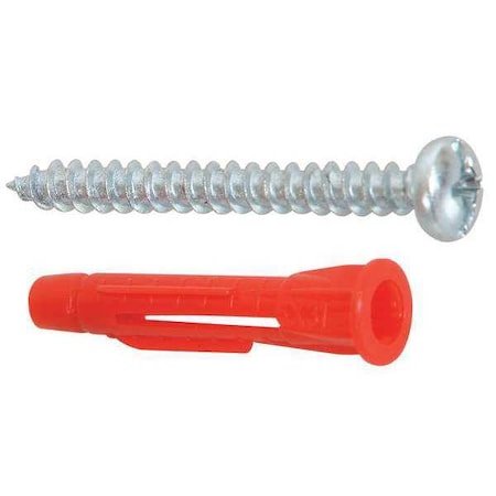 ZORO SELECT Expansion Anchor Set, 1-1/4" L, Plastic, 100 PK U30503.006.0150