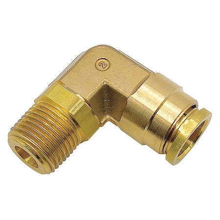 Parker Elbow, Brass, Push-Fit3/8 in, MNPT1/4 in  169PTC-6-4
