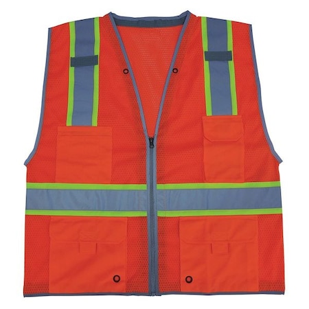 Zoro Select Medium Class 2 High Visibility Vest, Orange 11K782