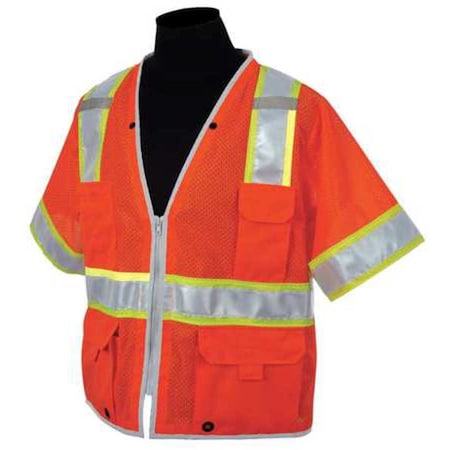Kishigo Medium Class 3 High Visibility Vest, Orange 1551-M