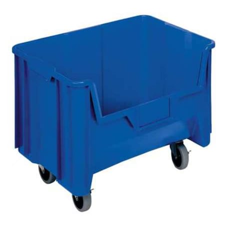 Quantum Storage Systems Mobile Storage Bin, Polyethylene, Blue, 12 1/2 in H, 19 7/8 in W, 15 1/4 in L QGH705MOBBL