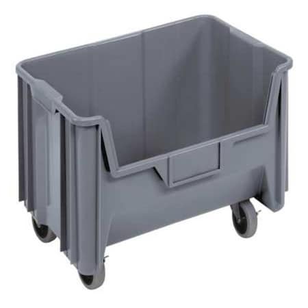 Quantum Storage Systems Mobile Storage Bin, Polyethylene, Gray, 12 1/2 in H, 19 7/8 in W, 15 1/4 in L QGH705MOBGY