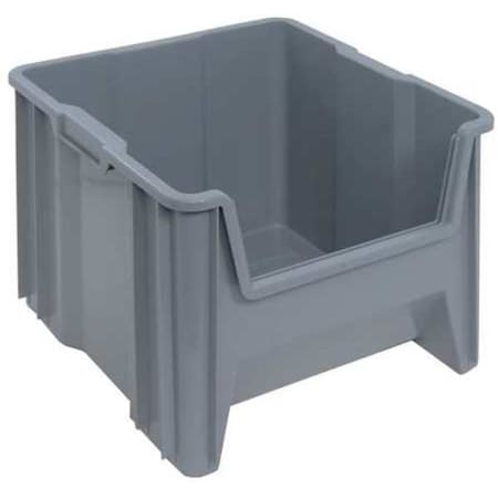 Quantum Storage Systems Storage Bin, Polyethylene, Gray, 12 1/2 in H, 16 1/2 in W, 17 1/2 in L QGH800GY