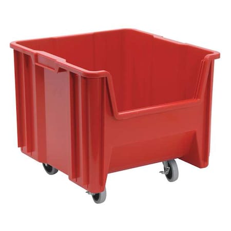 Quantum Storage Systems Mobile Storage Bin, Polyethylene, Red, 12 1/2 in H, 16 1/2 in W, 17 1/2 in L QGH805MOBRD