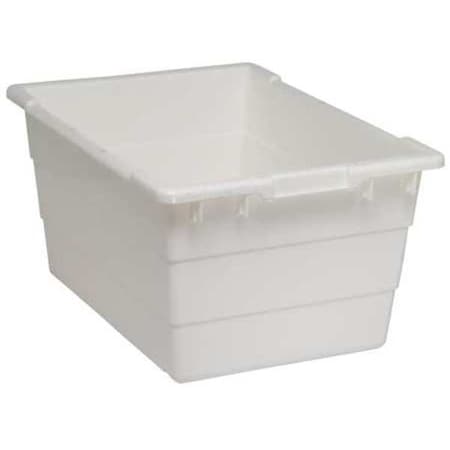 Quantum Storage Systems Cross Stack Storage Container, 14.4 gal, 23-3/4 in L x 17-1/4 in W x 12 in H, White, Polypropylene TUB2417-12WT