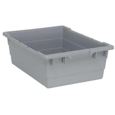 Quantum Storage Systems Cross Stack Storage Container, 9.8 gal, 23-3/4 in L x 17-1/4 in W x 8 in H, Gray, Polypropylene TUB2417-8GY
