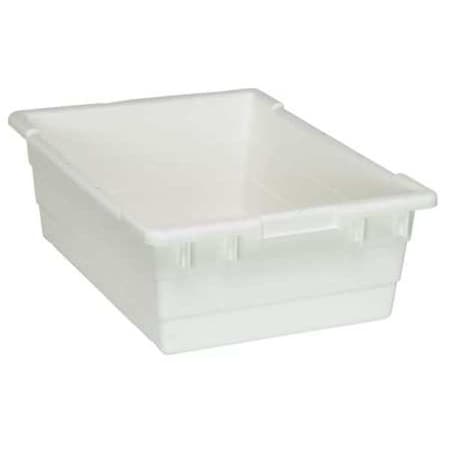 Quantum Storage Systems Cross Stack Storage Container, 9.8 gal, 23-3/4 in L x 17-1/4 in W x 8 in H, White, Polypropylene TUB2417-8WT