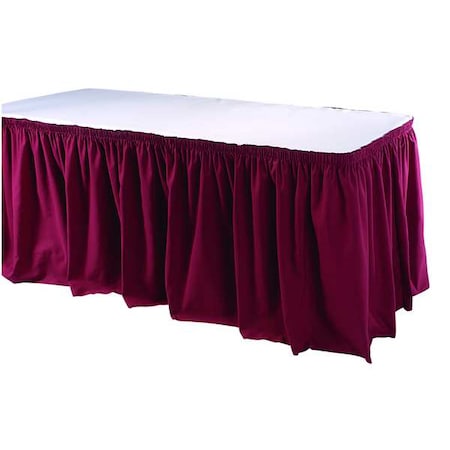 Phoenix Table Skirting, 21-1/2 Ft., Shirred, Brgndy TSKT-21-BG