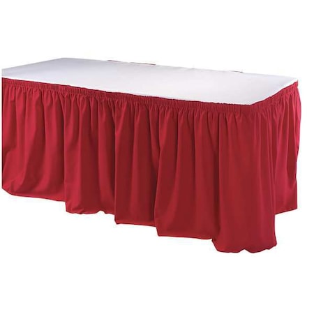 Phoenix Table Skirting, 21-1/2 Ft., Shirred, Red TSKT-21-RD
