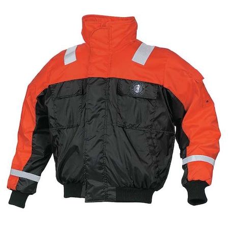 Mustang Survival Flotation Bomber Jacket, Org/Blk, L MJ6214T1-33-L-206
