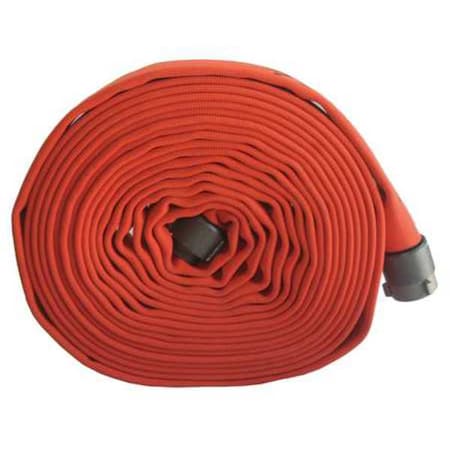 Kuriyama Fire Hose, Double Jacket, 50 ft Length, 3 in Hose Inside Dia., EPDM Hose Tube, MNH Fitting A G52H3HDO50N