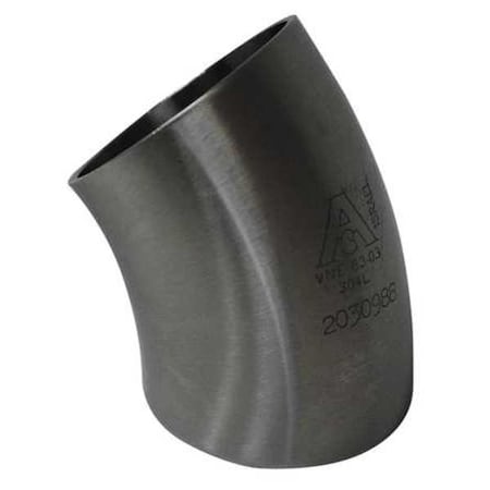 Zoro Select 1-1/2" Butt Weld T316L SS Short Tangent 45 Degree Elbow E2WK-6L1.5
