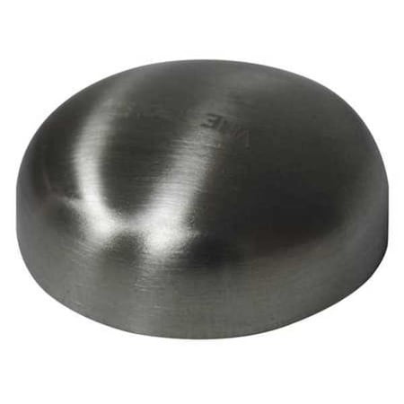 Zoro Select 4" Butt Weld T304 SS Dome Cap E16W4.0