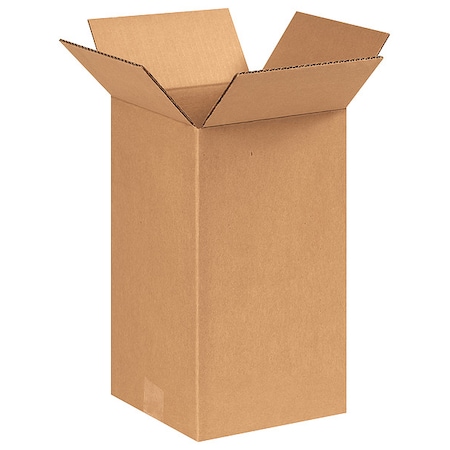 Zoro Select 8 in x 8 in x 14 in Shipping Box, Kraft, Corrugate, Single Wall, 32 ECT 11R297