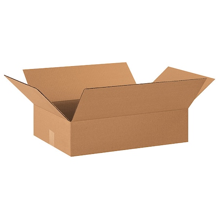 Zoro Select 20 in x 14 in x 4 in Shipping Box, Kraft, Corrugate, Single Wall, 32 ECT 11R429