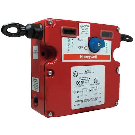 Honeywell Cable-Pull Safety Switch - 2CPS Series, Dual End, 500 ft Span, IP67 2CPSA1A1