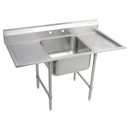 Elkay Rigidbilt SS 63" x 29-3/4" x 12-3/4" Floor Mount Single Compartment Scullery Sink w/ Drainboard RNSF8124LR2