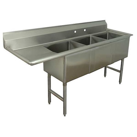 Advance Tabco Floor Mount Scullery Sink, Stainless Steel Bowl Size 18" x 18" FC-3-1818-18LX
