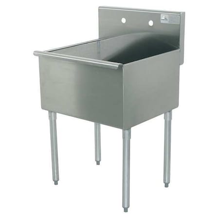 Advance Tabco Scullery Sink 24 in x 24 in, 1, 2, Floor, Stainless Steel 4-41-24