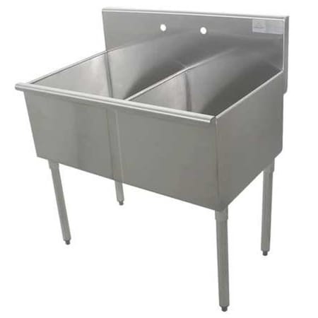 Advance Tabco Scullery Sink 36 in x 21 in, 2, 2, Floor, Stainless Steel 4-42-48