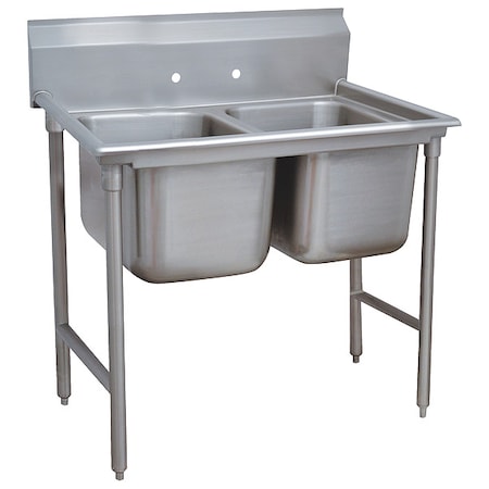 Advance Tabco Scullery Sink 16 in x 20 in, 2, 2, Floor Mount, 304 Stainless steel 9-2-36