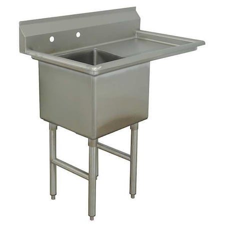 Advance Tabco Scullery Sink 18 in x 18 in, 1, 2, Floor Mount, 304 Stainless steel FC-1-1818-18R-X