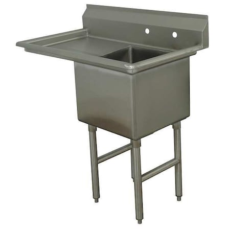 Advance Tabco Scullery Sink 24 in x 24 in, 1, 2, Floor Mount, 304 Stainless steel FC1-2424-24L-X