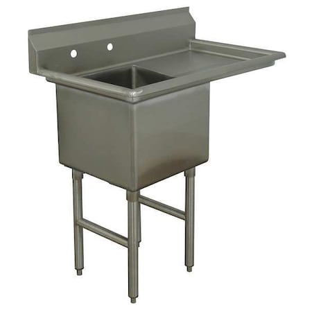 Advance Tabco Scullery Sink 24 in x 24 in, 1, 2, Floor Mount, 304 Stainless steel FC1-2424-24R-X