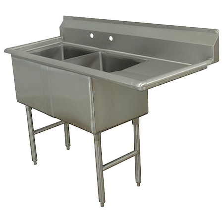 Advance Tabco Floor Mount Scullery Sink, Stainless Steel Bowl Size 24" x 24" FC-2-2424-24R