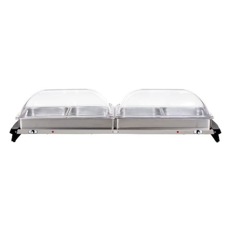 Cadco Buffet Server, w/ Rolltop Lids, 4 Pans WTBS-4RT