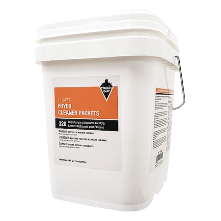 Tough Guy Fryer Cleaner, 8 Oz Pail, Powder, White, 18 PK 11U477