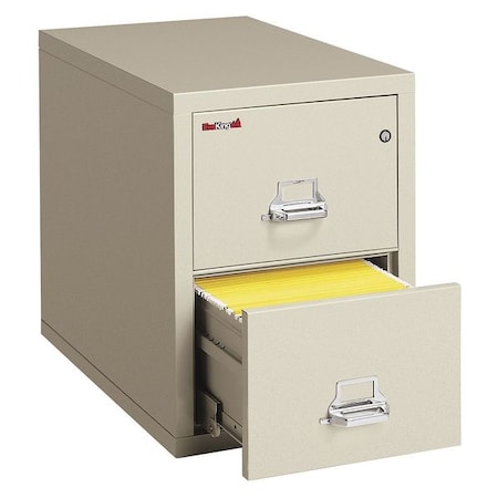 Fireking 12-3/16" W 2 Drawer Fire-Resistant Vertical File Cabinet, Parchment, Letter 2-1831-CPA